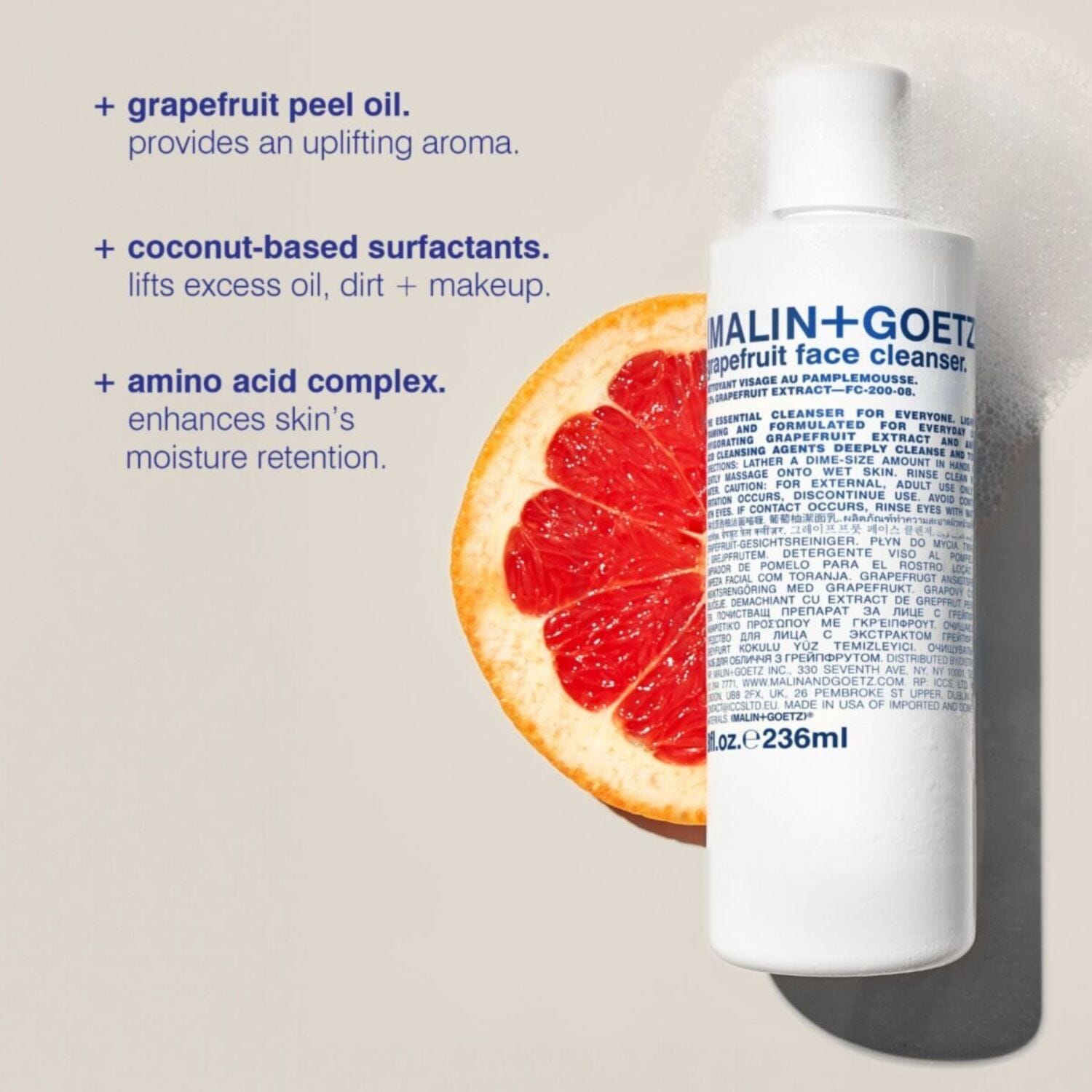 (Malin+Goetz) Grapefruit Face Cleanser (236ml) Cleansers (Malin+Goetz) 