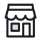 Icon of a store front with a roof