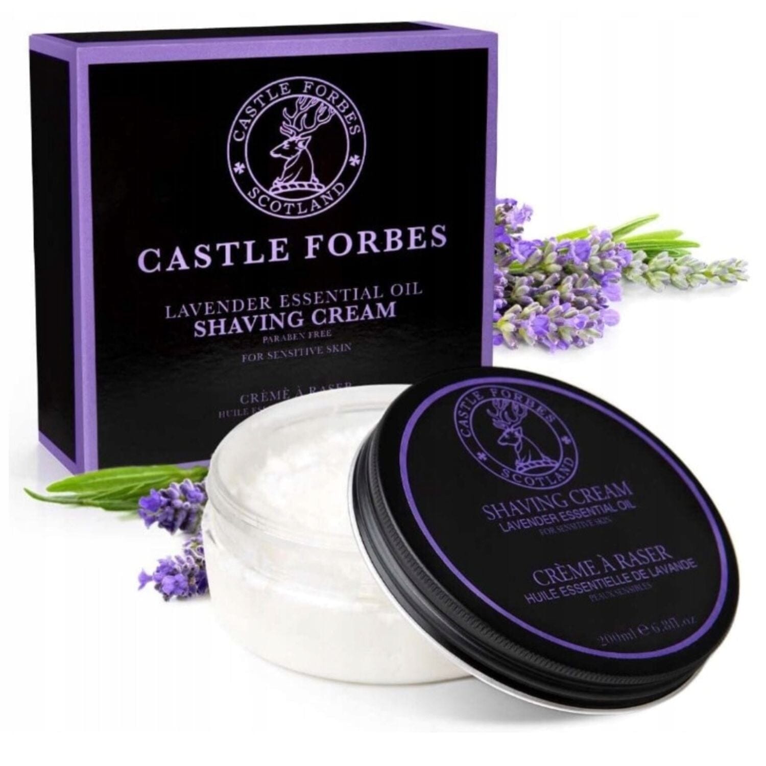 Castle Forbes Lavender Essential Oil Shaving Cream (200ml) Shaving Creams Castle Forbes 