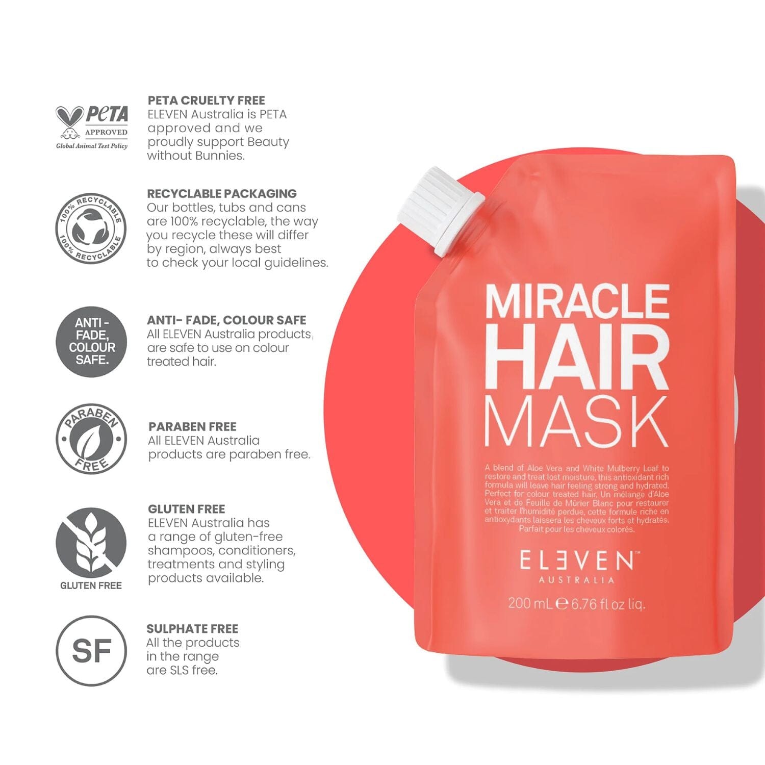 Eleven Australia Miracle Hair Mask (200ml) Conditioners Eleven Australia 