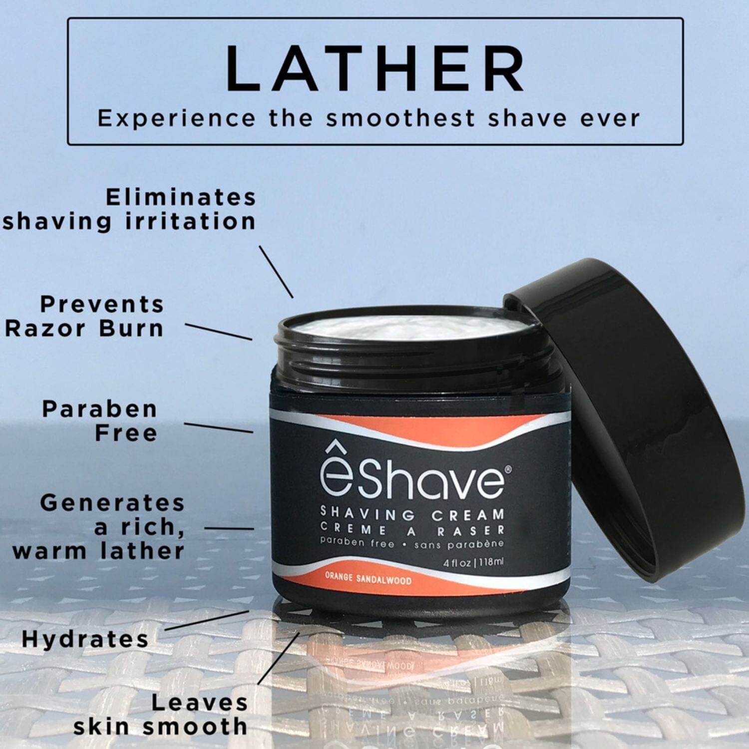 eShave Shave Cream - Orange Sandalwood (113g) Shaving Creams eShave 