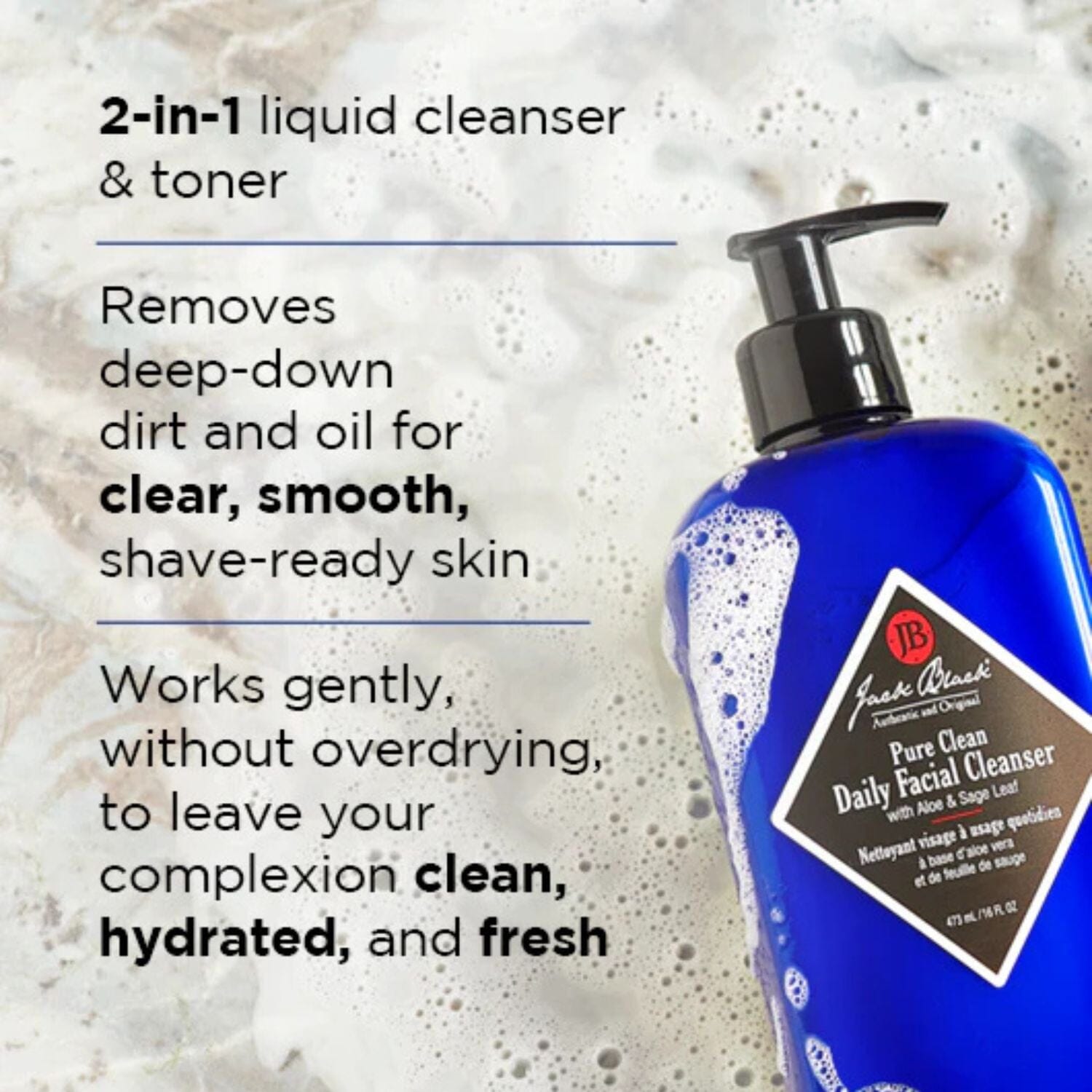 Jack Black Pure Clean Daily Facial Cleanser (Size Options) Cleansers Jack Black 