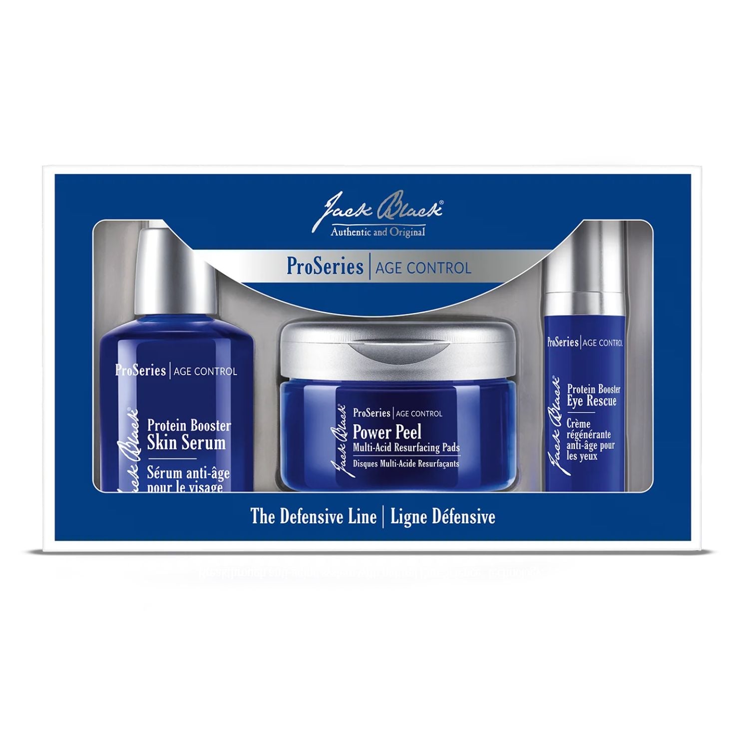 Jack Black skincare product set in a box on a white background