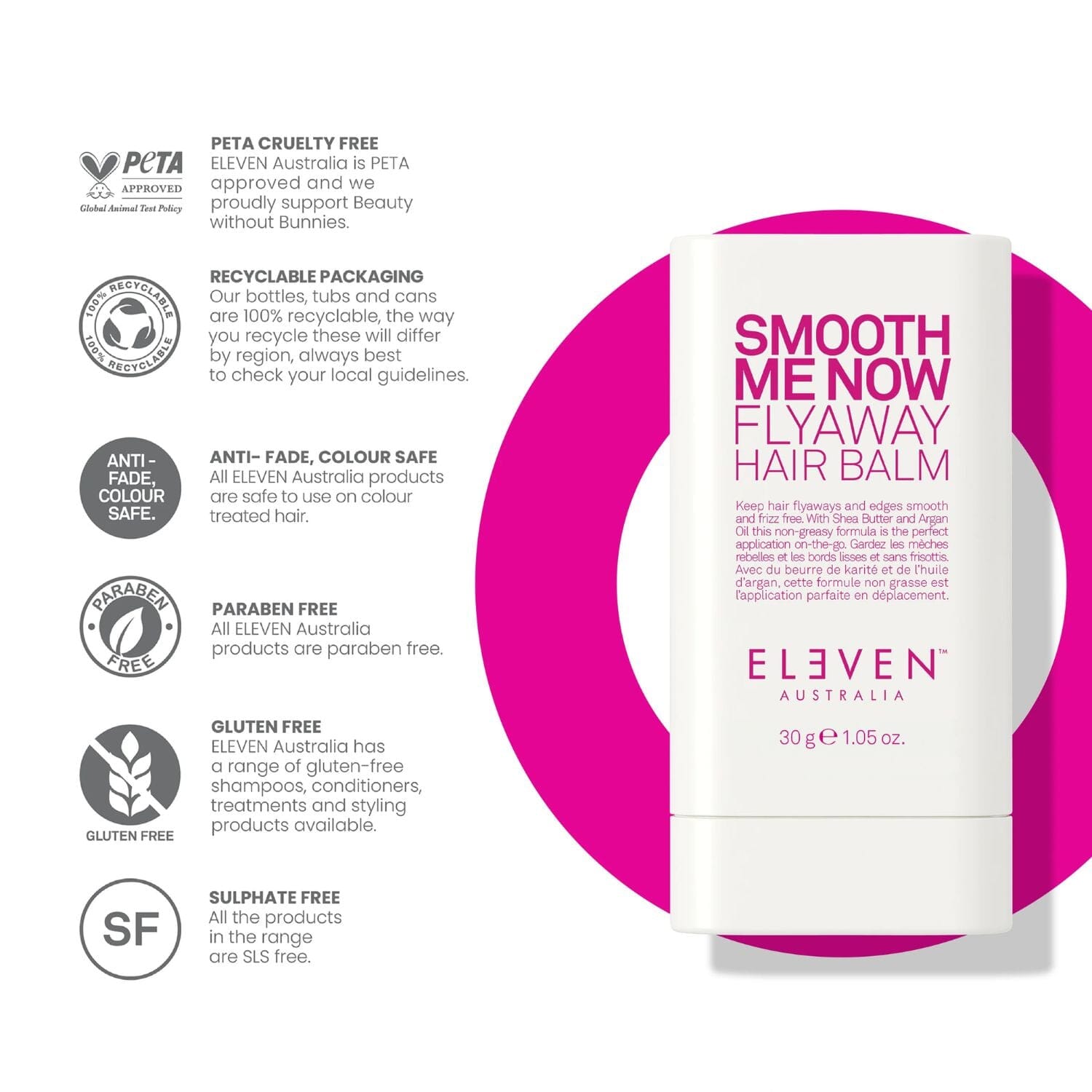 Eleven Australia Smooth Me Now Flyaway Hair Balm (33g) hair Eleven Australia 