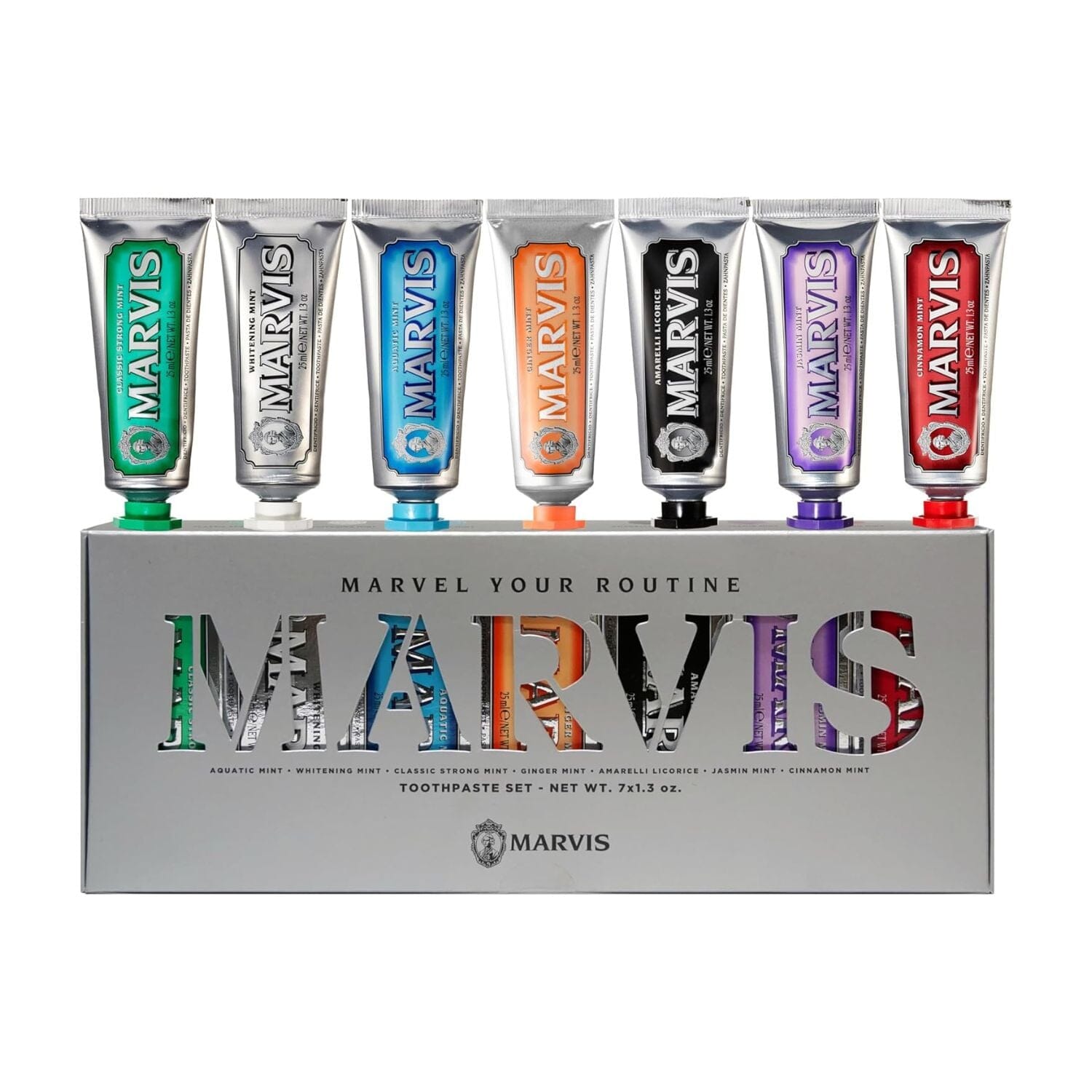 Marvis Black Box Set (7 x 25ml) Toothpastes & Floss Marvis 