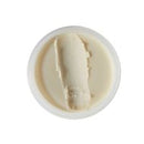 A round white container filled with a pale cream-colored hair clay, shown against a plain white background.