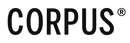 CORPUS logo in black on a green background