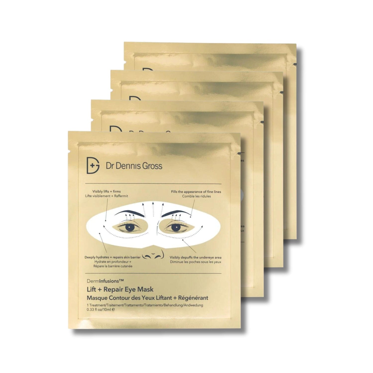 Dr. Dennis Gross Skincare DermInfusions Lift + Repair Eye Mask (Size Options) Undereye Dr. Dennis Gross 4 Masks 