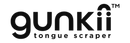 Gunkii tongue scraper logo with brand name and product description.