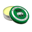 An open green jar of Reuzel Grease Pomade Medium Hold on a white background