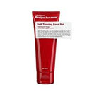 A red squeeze tube of 'Recipe for men' Self Tanning Face Gel with a white label, shown against a plain white background.