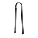 A black metal U-shaped tool or accessory with a smooth finish, shown vertically on a plain white background.