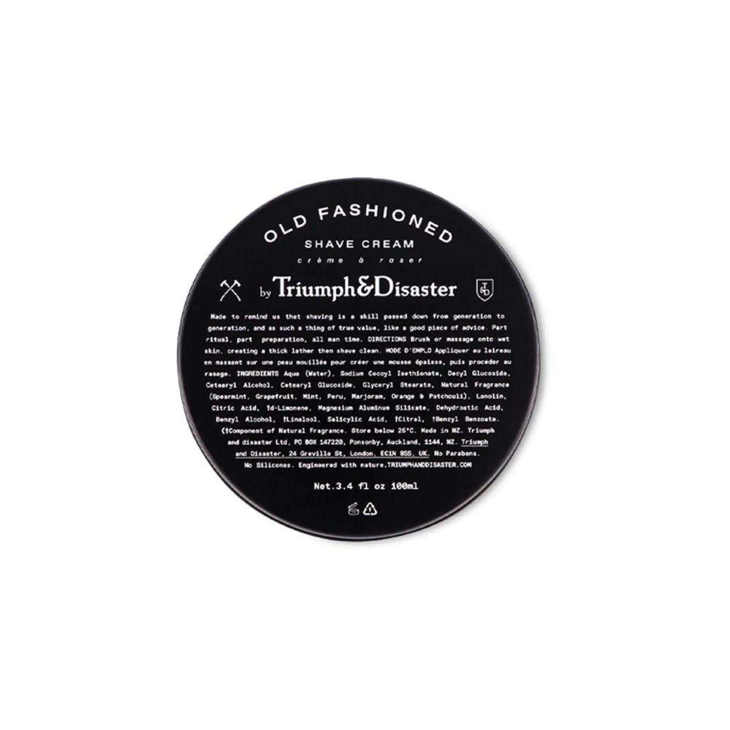 Triumph & Disaster Old Fashioned Shave Cream (Size Options) Shaving Creams Triumph & Disaster Jar (100ml) 