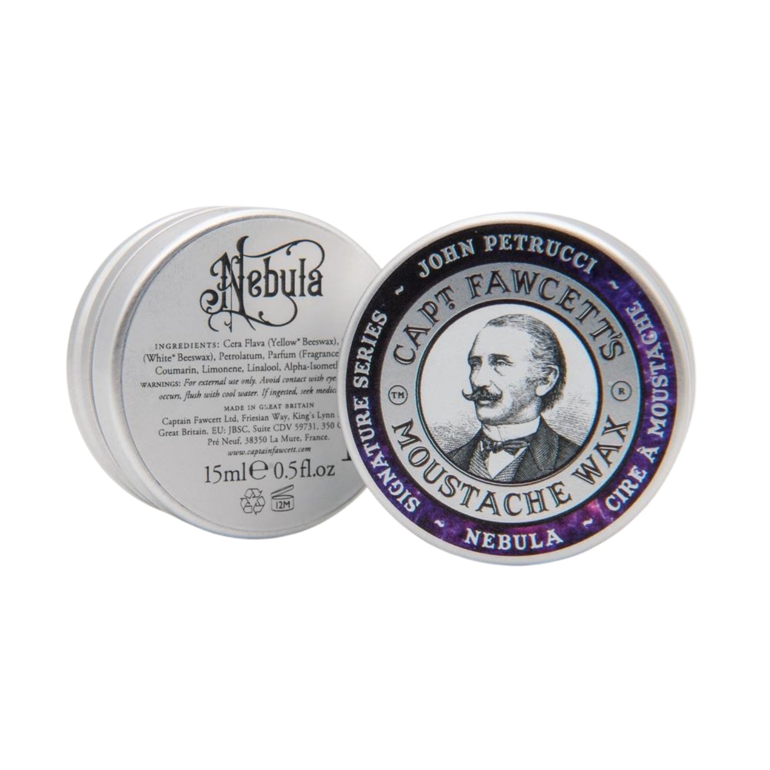 Captain Fawcett's John Petrucci's Nebula Moustache Wax (15ml) Moustache Waxes Capt. Fawcett 