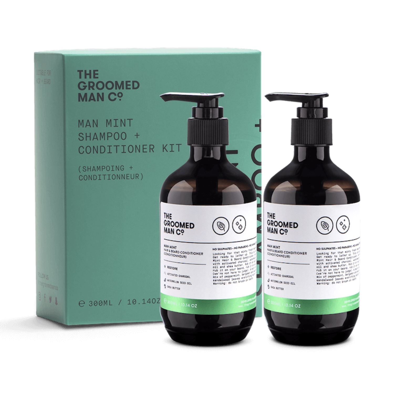 The Groomed Man Co. Man Mint Shampoo & Conditioner Kit (2 x 300ml) Beard Sets The Groomed Man Co. 