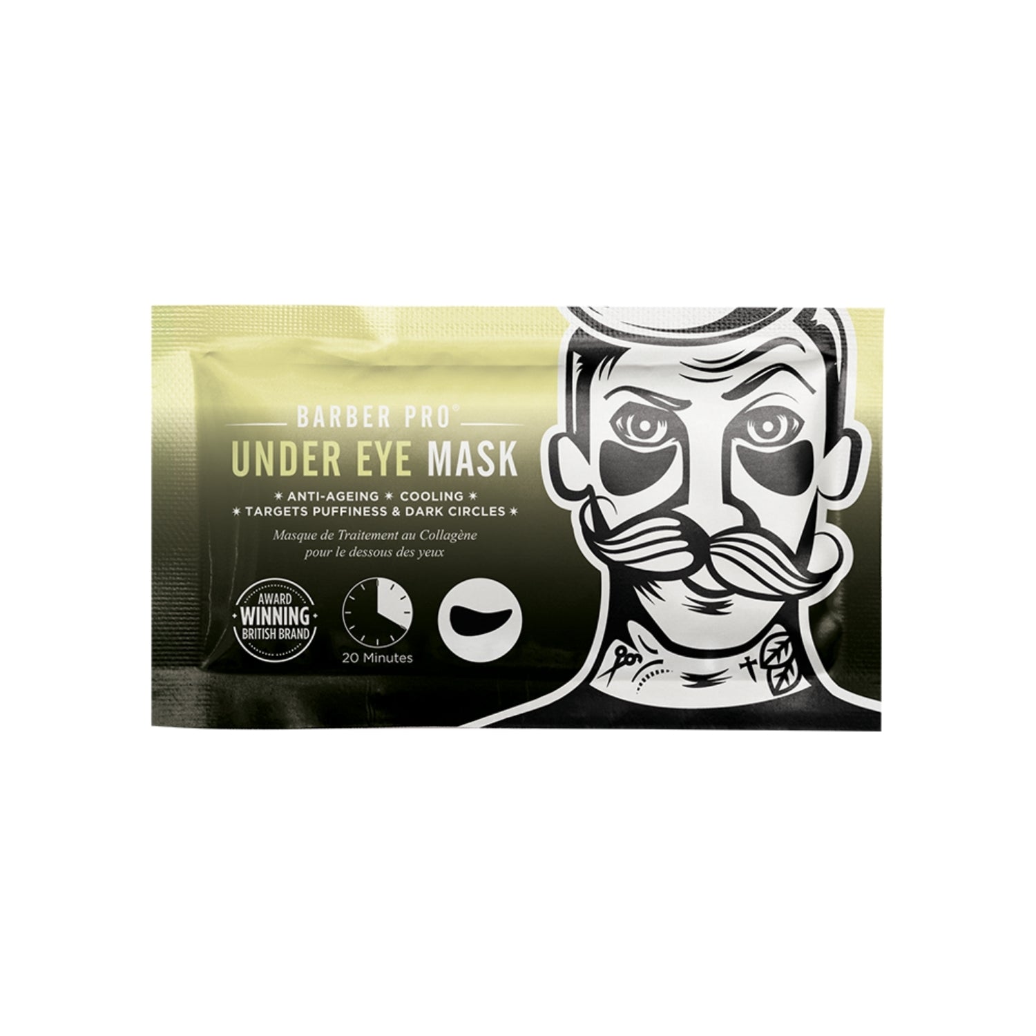 Barber Pro Under Eye Mask with Activated Charcoal & Volcanic Ash (3 pairs) Masks Barber Pro 