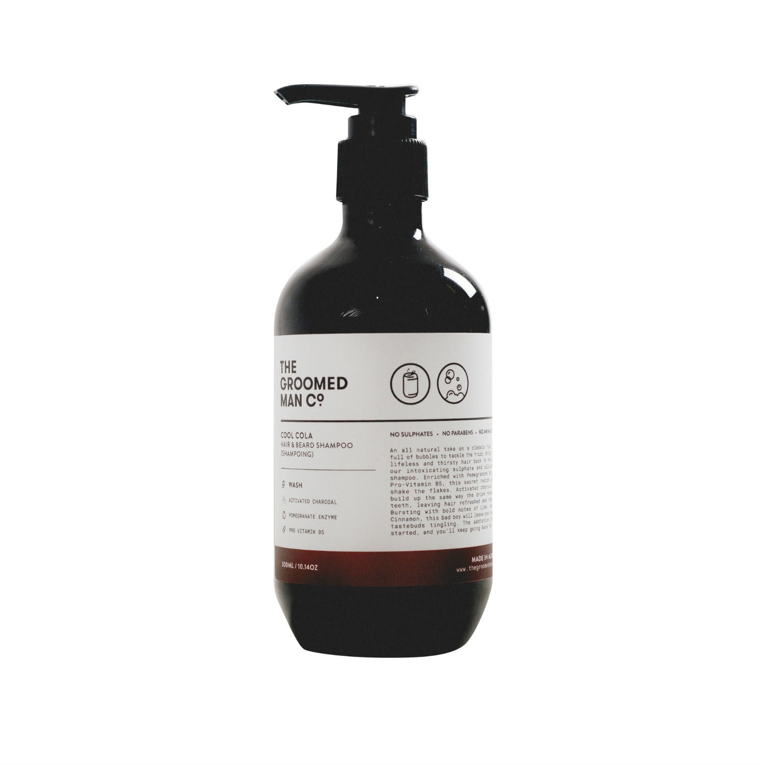 The Groomed Man Co. Cool Cola Hair + Beard Shampoo (300ml) Shampoos The Groomed Man Co. 