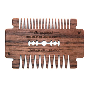 Big Red No.16 Hardwood Blade Beard Comb - Options Beard Combs Big Red Beard Combs Walnut 