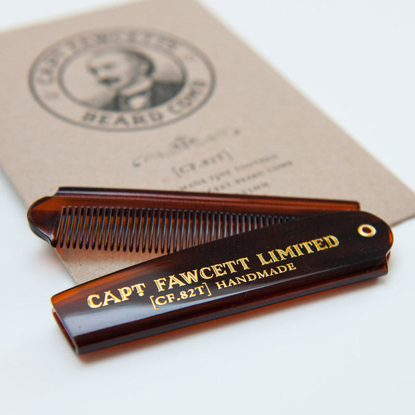 Captain Fawcett's Folding Pocket Beard Comb Beard Combs Capt. Fawcett 