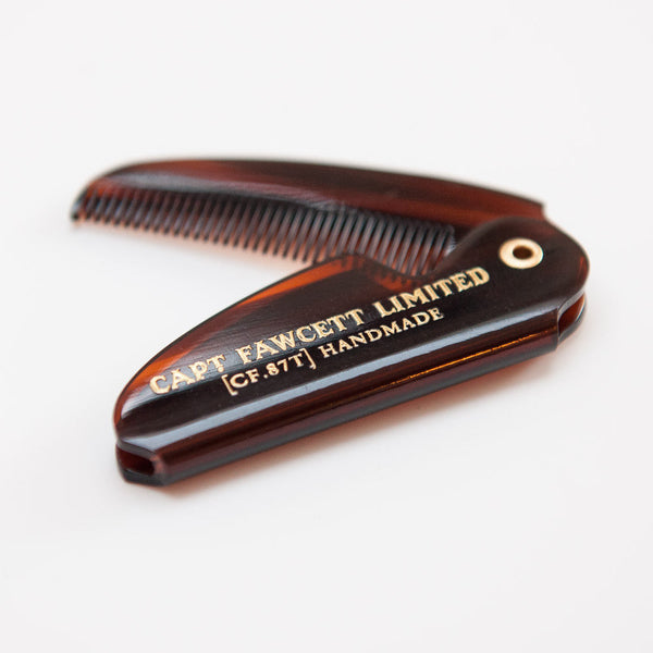 Captain Fawcett's Folding Pocket Moustache Comb Beard Combs Capt. Fawcett 