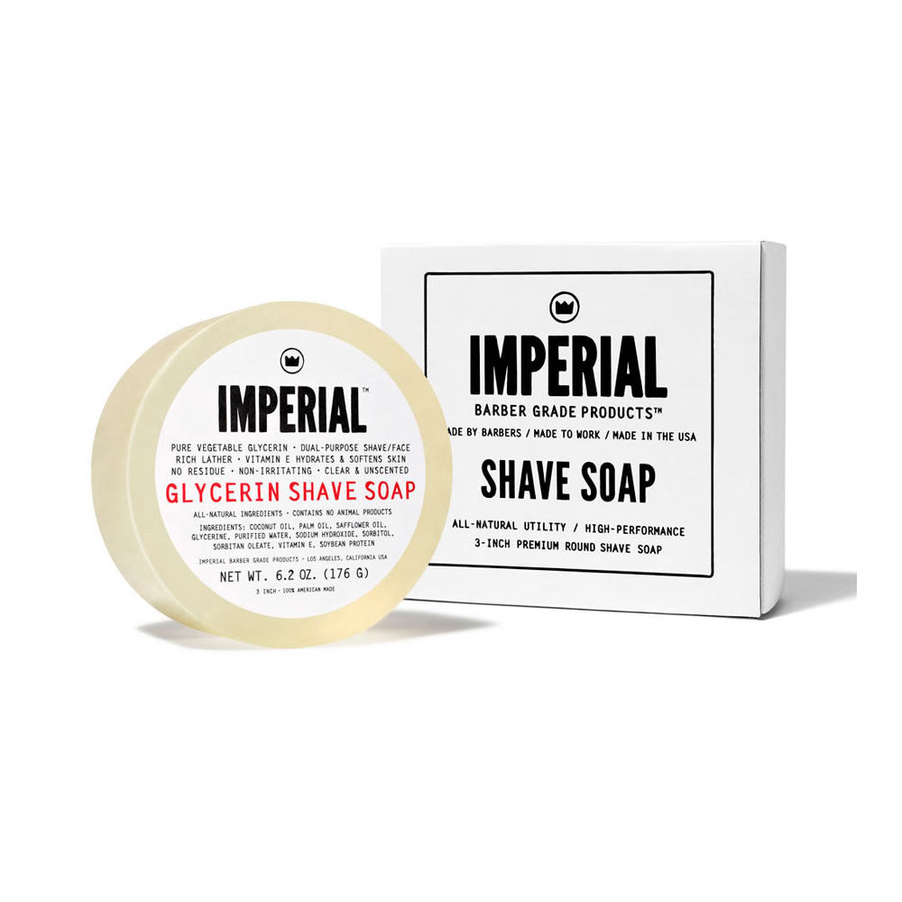 Imperial Glycerin Shave Soap Puck (176g) Shaving Soaps Imperial Barber Products 