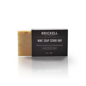 Brickell Mint Soap Scrub Bar (118g) Bar Soaps Brickell 